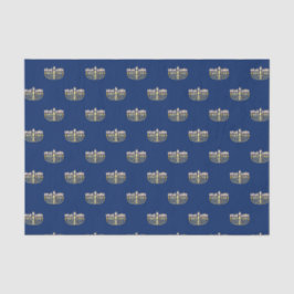 Papel De Seda Hanukkah Menorah azul y dorado