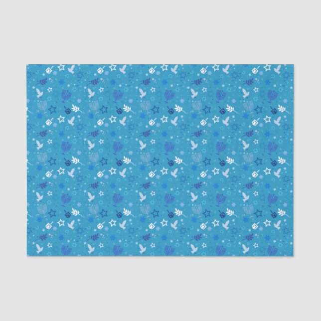 Papel De Seda Hanukkah Stars Tissue Paper (Anverso)