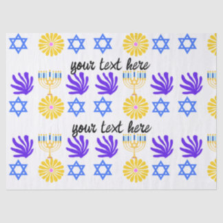 Papel De Seda Hanukkah Wrapping Paper – Menorah, Star of David