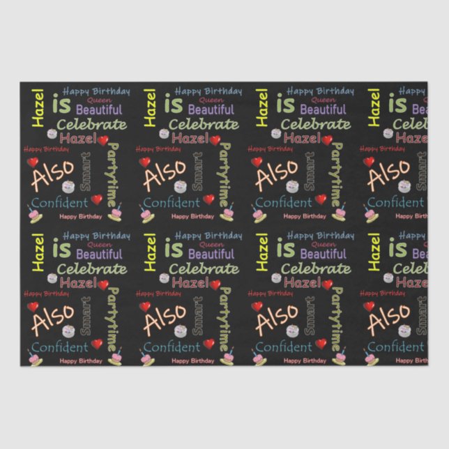 Papel De Seda Happy Birday Tissue Paper Hazel (Anverso)