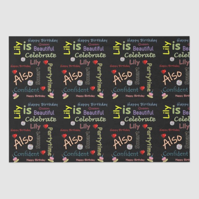 Papel De Seda Happy Birday Tissue Paper Lily (Anverso)