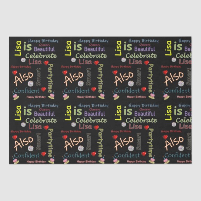 Papel De Seda Happy Birday Tissue Paper Lisa (Anverso)