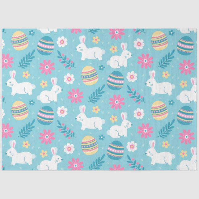 Papel De Seda Happy Easter Rabbit Floral (Anverso)