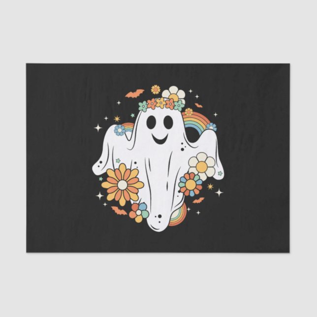 Papel De Seda Happy Ghost Retro Hippie Vibe (Anverso)
