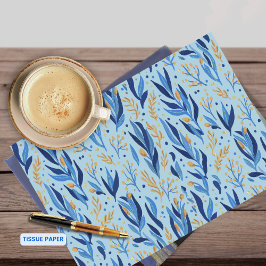 Papel De Seda Happy Hanukkah Light Blue Floral