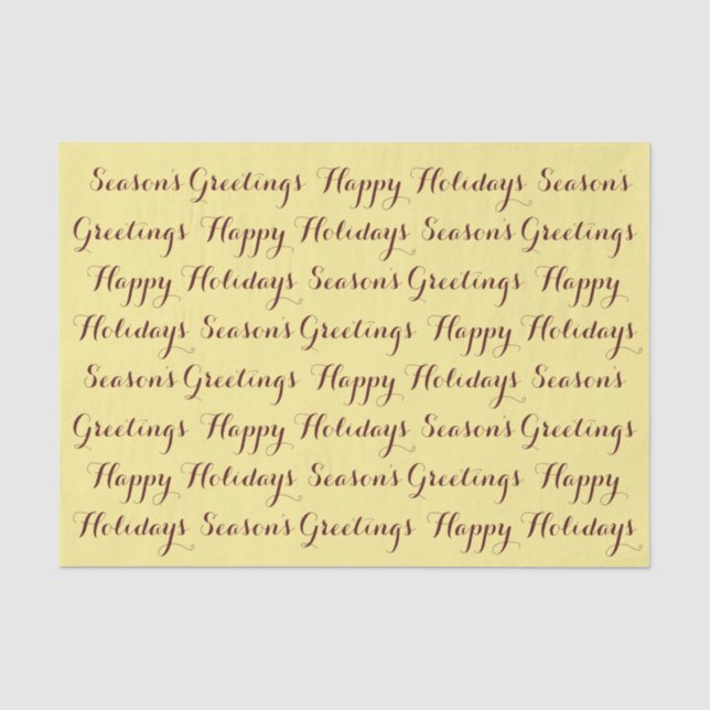 Papel De Seda Happy Holidays Tissue Paper de RoseWrites (Anverso)