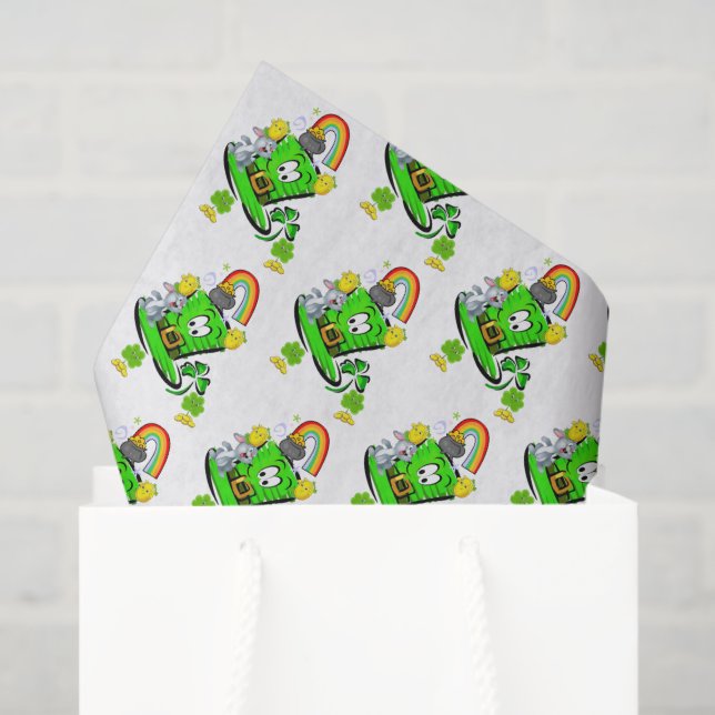Papel De Seda Happy Saint Patrick's Day Rabbit Tissue Paper (Bolsa de regalo)