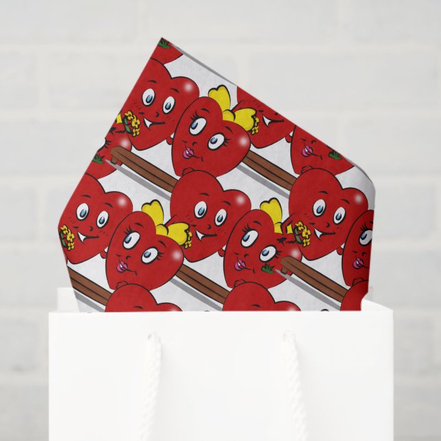 Papel De Seda Happy Valentine's Day Tissue Paper Couple Hearts (Bolsa de regalo)