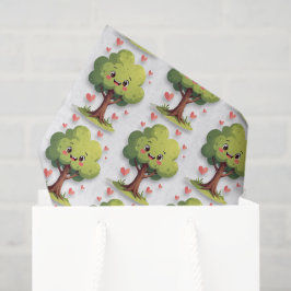 Papel De Seda Happy Valentine's Day Tissue Paper Tree Red Hearts