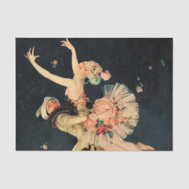 Papel De Seda “Harlequin and Columbine” by FX Leyendecker (Anverso)