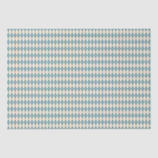 Papel De Seda Harlequin azul vintage (Anverso)