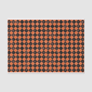 Papel De Seda Harlequin en baldosas negras y naranjas