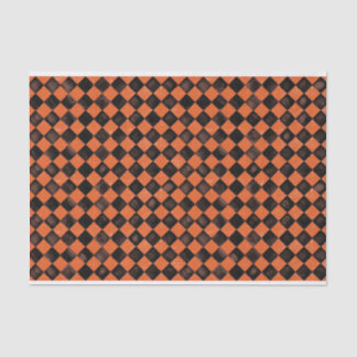 Papel De Seda Harlequin en baldosas negras y naranjas