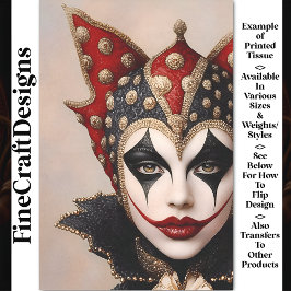 Papel De Seda Harlequin Rojo, Oro Y Cara Blanca BU1 Descarga