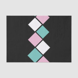 Papel De Seda Harlequin Tejido Paper (Negro, Aqua y Rosa)