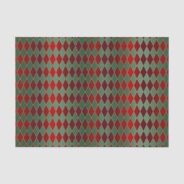 Papel De Seda Harlequin Verde Oro Rojo navidades