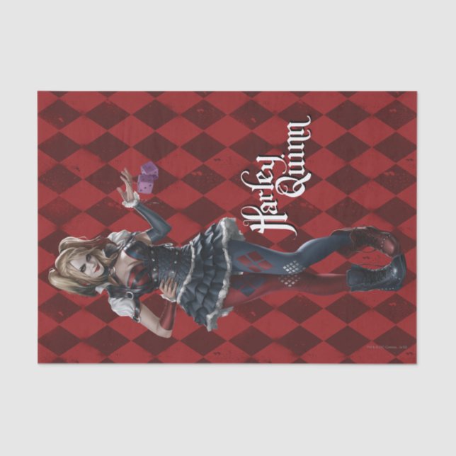 Papel De Seda Harley Quinn con dados difusos (Anverso)