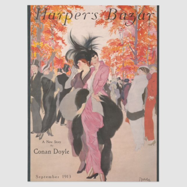 Papel De Seda Harper's Bazaar fall fashion 1913 art deco (Anverso)