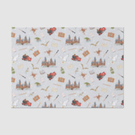 Papel De Seda Harry Potter Cartoon Hogwarts Pattern