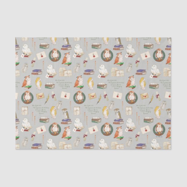 Papel De Seda HARRY POTTER™ | Patrón de letra de búho (Anverso)