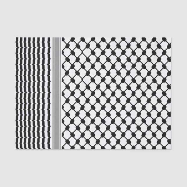 Papel De Seda Hatta Keffiyeh Kufiya Folk Palestino (Patrón 2) (Anverso)
