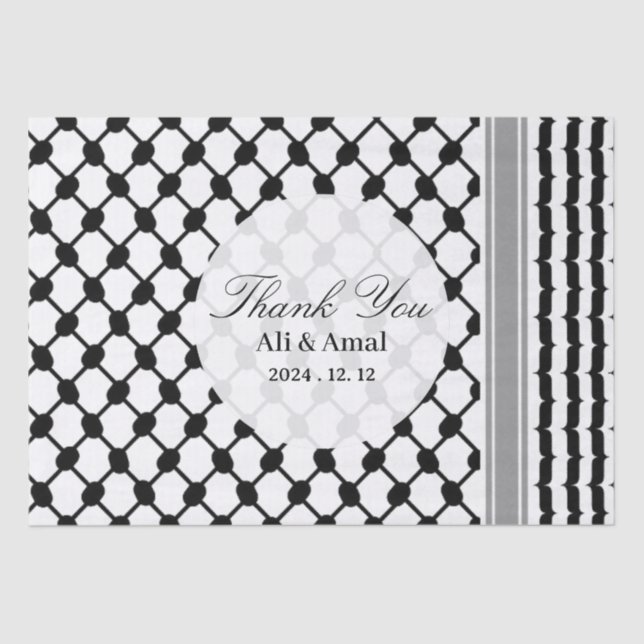 Papel De Seda Hatta Keffiyeh Palestina Gracias Boda (Anverso)