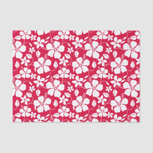 PAPEL DE SEDA HAWAIIAN HULA (HIBISCUS) RED (Anverso)