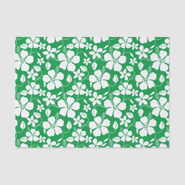 PAPEL DE SEDA HAWAIIAN HULA (HIBISCUS) VERDE (Anverso)