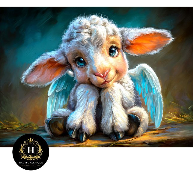 Papel De Seda Heavenly Winged Baby Lamb Angel Decoupage (Subido por el creador)