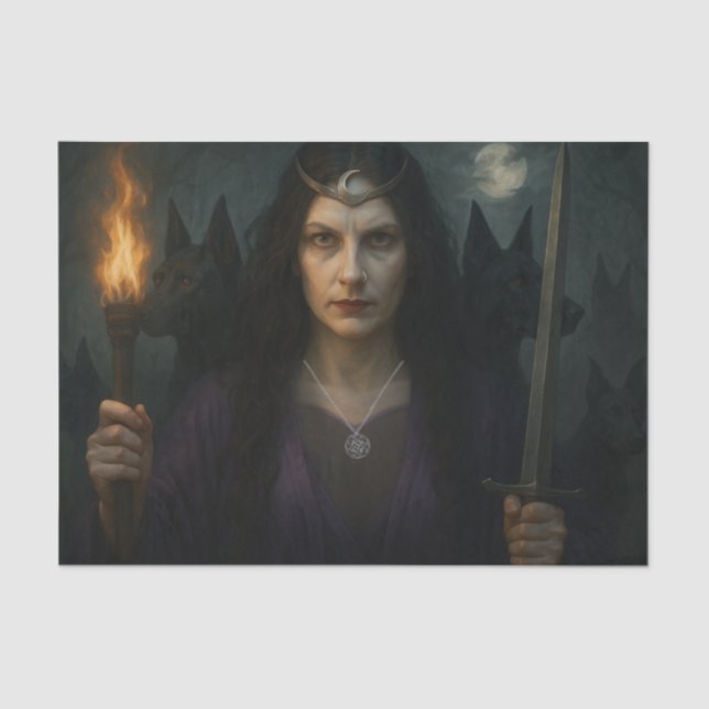 Papel De Seda Hecate, diosa de la encrucijada (Anverso)