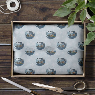 Papel De Seda Hechicera del Dragón Azul Copos de Nieve