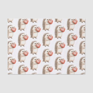 Papel De Seda Hedgehog Apple Heart Birthday