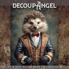 Papel De Seda Hedgehog estilo aristocrático -Decoupage-