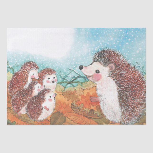 Papel De Seda Hedgehogs hablando entre sí Ilustracion (Anverso)