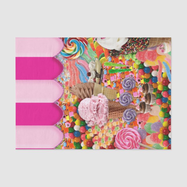 Papel De Seda Helado del dulce dieciséis del caramelo (Anverso)