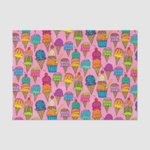 Papel De Seda Helados de crema de hielo en rosa