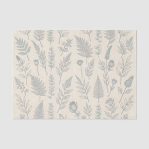 Papel De Seda Helechos Flores Silvestres Botánicas Verde Salvia