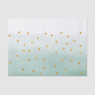 Papel De Seda Hello Gold Mint Confetti Ombre