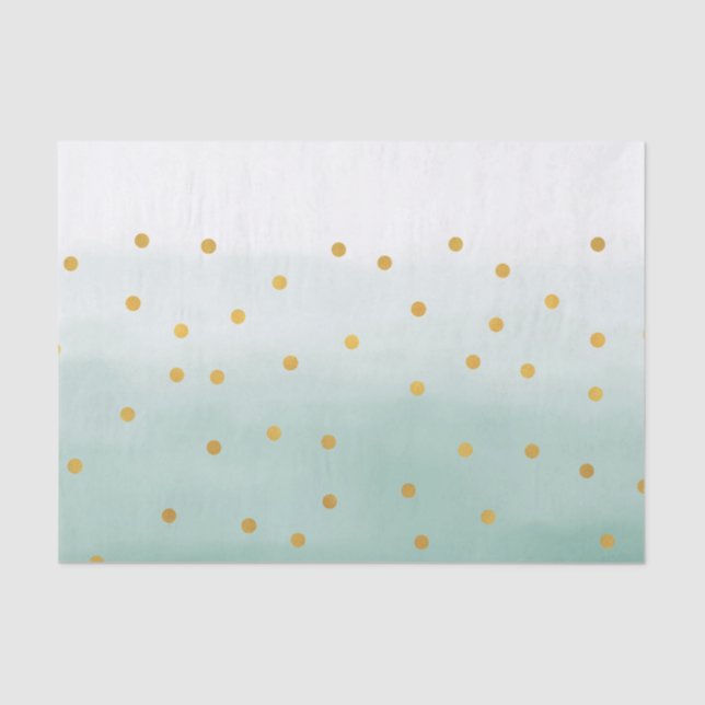 Papel De Seda Hello Gold Mint Confetti Ombre (Anverso)