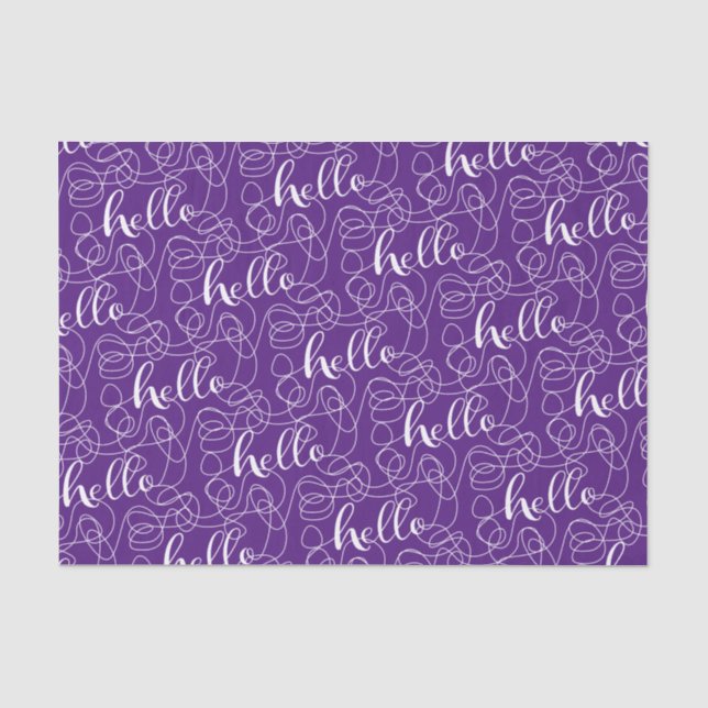 Papel De Seda HELLO patrón blanco transparente con LINES (Anverso)