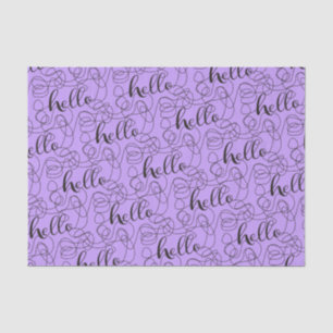 Papel De Seda HELLO patrón negro transparente con LINES