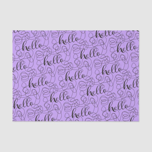 Papel De Seda HELLO patrón negro transparente con LINES (Anverso)