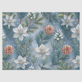 Papel De Seda Hello Winter Pines & Flowers