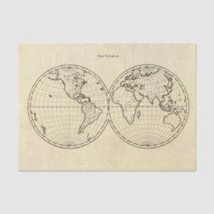 Papel De Seda Hemisferio del doble del esquema del mundo