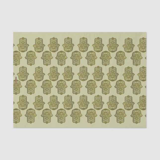 Papel De Seda Henna Hand de Hamsa (Golden) (Anverso)