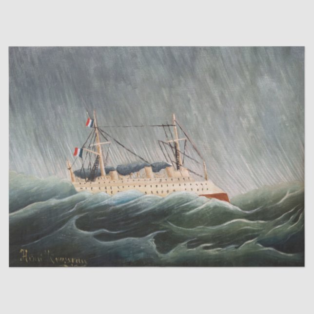 Papel De Seda Henri Rousseau - El barco en la tempestad (Anverso)