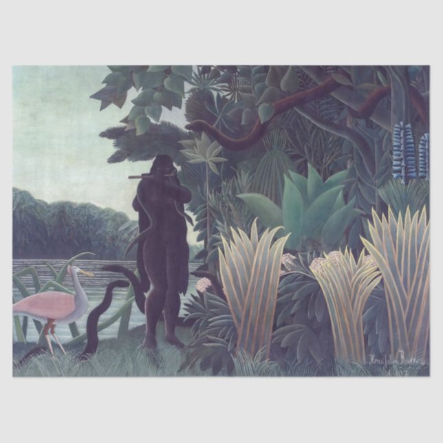 Papel De Seda Henri Rousseau - El encantador de serpientes (Anverso)