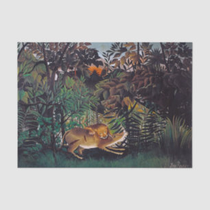 Papel De Seda Henri Rousseau - El león hambriento