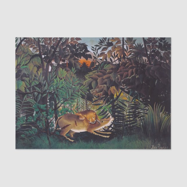 Papel De Seda Henri Rousseau - El león hambriento (Anverso)
