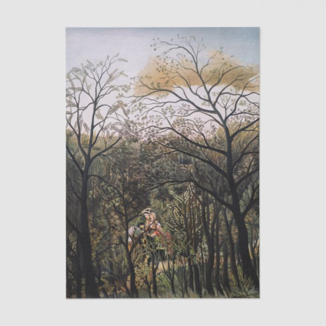Papel De Seda Henri Rousseau - Encuentro en el Bosque (Anverso)